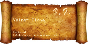 Velner Ilona névjegykártya